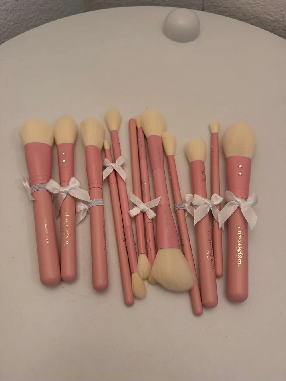 SLMISSGLAM makeup brushes. Set of 12. Pink.